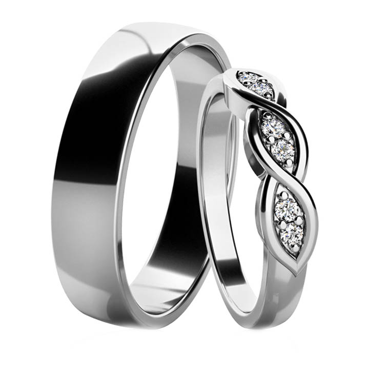 Snubní prsteny z bílého zlata 202512