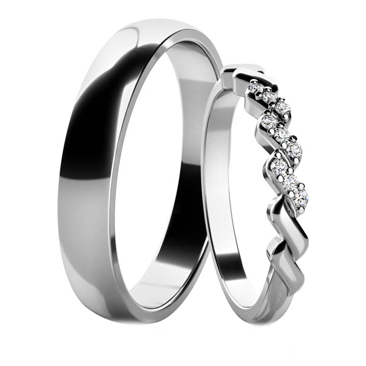 Snubní prsteny z bílého zlata 202511