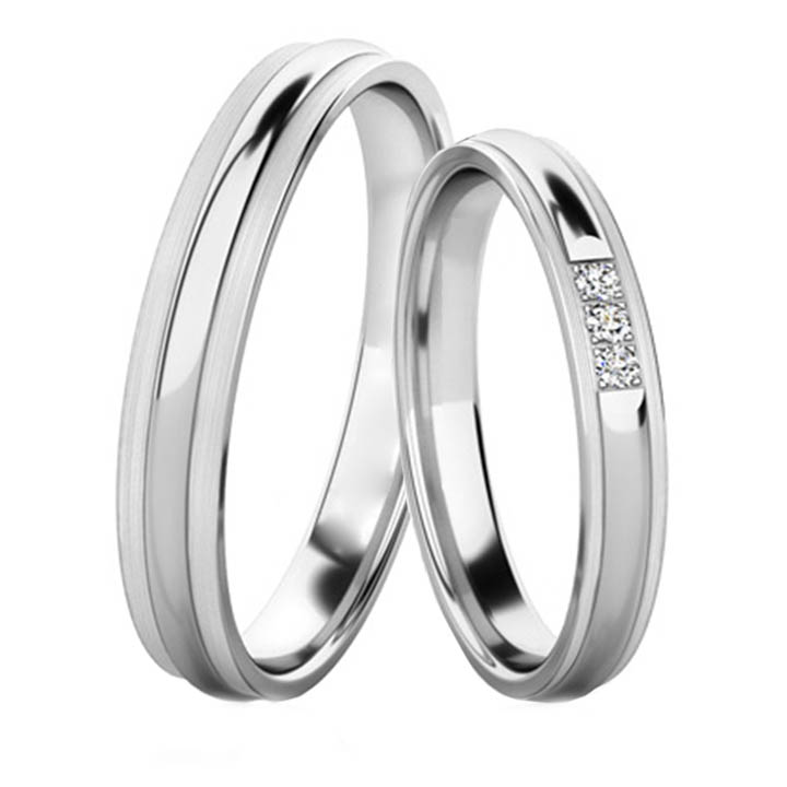 Snubní prsteny z bílého zlata 202515