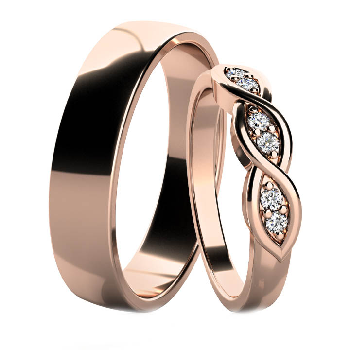 Snubní prsteny z růžového zlata 202541